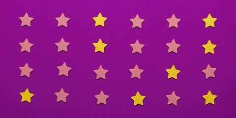 a purple background with many yellow stars
