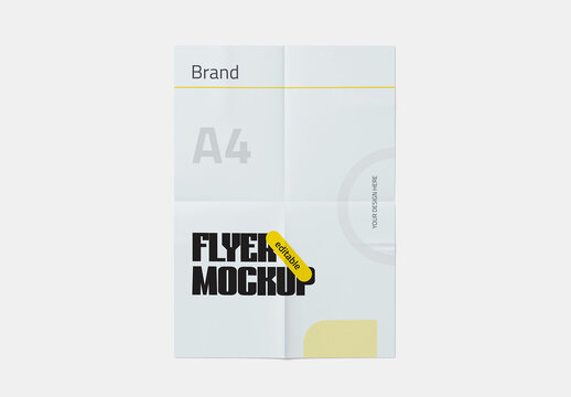 Folded Flyer Mockup PSD Template