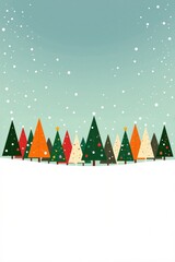 christmas trees in the snow