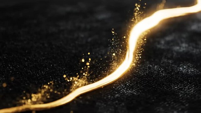 Luxury black canvas with soft gold rising curve, long-term investment metaphor animation