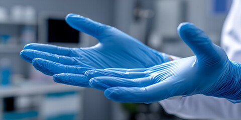 a doctor wearing surgical gloves