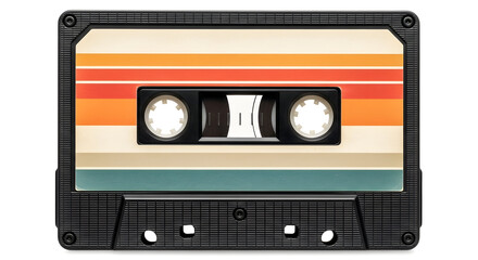 Obraz premium Retro cassette tape with colorful stripes
