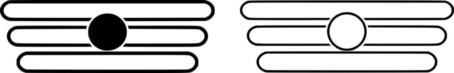 Fototapeta premium Sacred Shiva Tripundra Tilaka symbol. Minimalist line art vector for Hindu religious branding, yoga studio logos, meditation app icons, spiritual social media posts, and Shiva devotee graphics