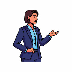 Obraz premium A woman in business attire gesturing