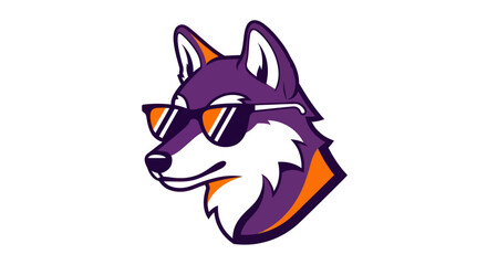 Obraz premium Cartoon fox with sunglasses illustration vector design on white background