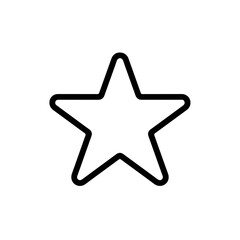 Obraz premium Simple outline of a five-pointed star on a white background