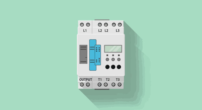 Illustration of an electrical relay control module for automation