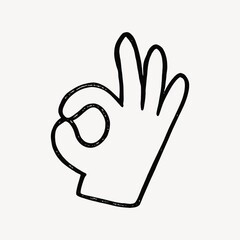 Obraz premium Hand gesture okay sign illustration