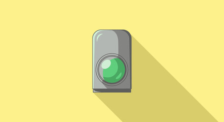 Green light signal with long shadow