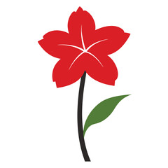 amaryllis silhouette  vector on white background