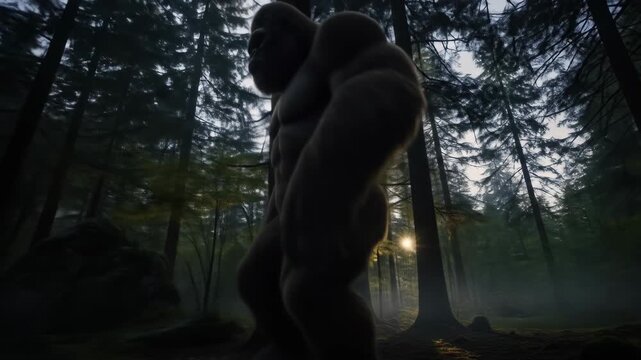 Bigfoot in the Forest - Mysterious Creature in the Woods.