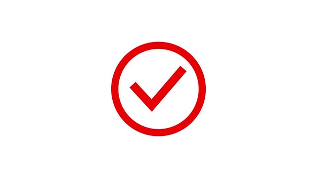 check mark icon animated on the black background.,4k animation video