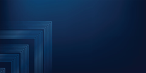 Dark Blue Abstract Background with Glowing Arrow Lines for Technology, Featuring a Futuristic Concept with Modern Shiny Blue Geometric Lines Design, Ideal for Banners, Covers, Posters, and Web Headers