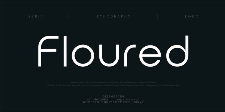Floured, Creative digital minimal modern logo alphabet fonts. Typography minimalist urban sana serif digital fashion future creative logos fonts. vector illustration
