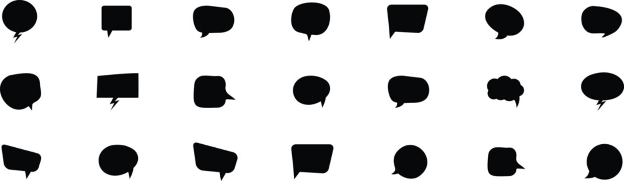 Set of speech bubble  speech bubble icons vector set, comic dialog clouds Black speech bubble 