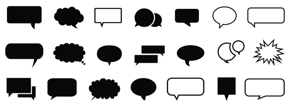 Set of speech bubble  speech bubble icons vector set, comic dialog clouds Big set of speech bubbles.  Blank Bubbles | Communication Symbol 