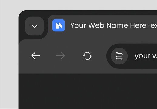 Dark Mode Web Browser Interface Mockup