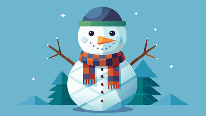 Naklejka premium Cute Snowman Winter Character Illustration