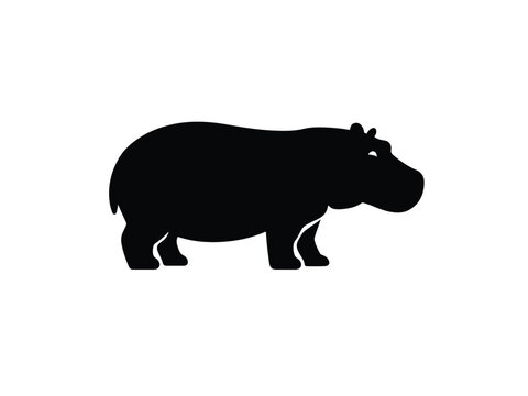 Hippopotamus logo mockup template vector illustration.