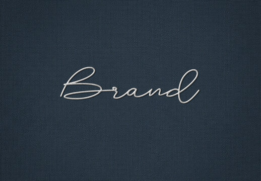 Stitched Fabric Logo and Text Mockup
