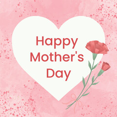 Mother's Day Hand-drawn Carnation Illustration Card Design