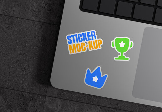 Laptop Inside Sticker Mockup Template