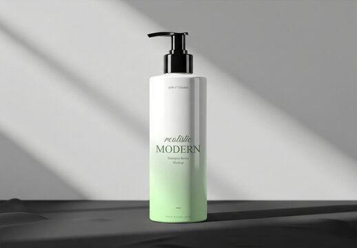 Realistic Shampoo Pump Bottle Mockup
