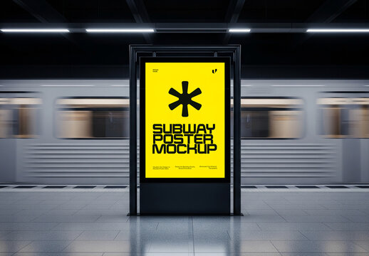 Subway Station Poster Display Mockup
