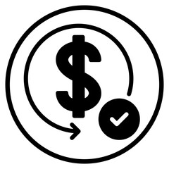 Obraz premium refund glyph icon