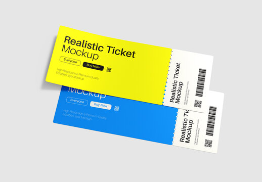 Realistic Event Ticket Mockup Template