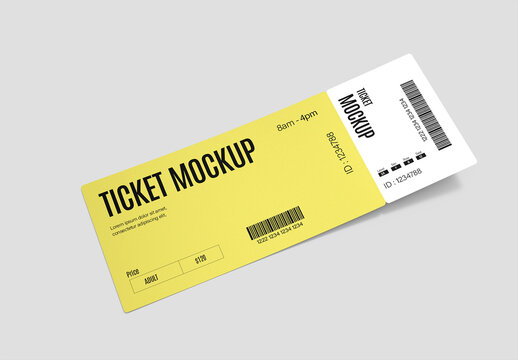 Ticket Mockup PSD Template