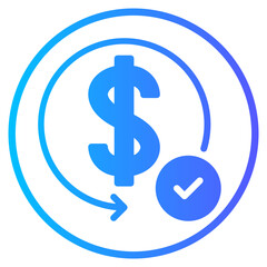 Obraz premium refund gradient icon