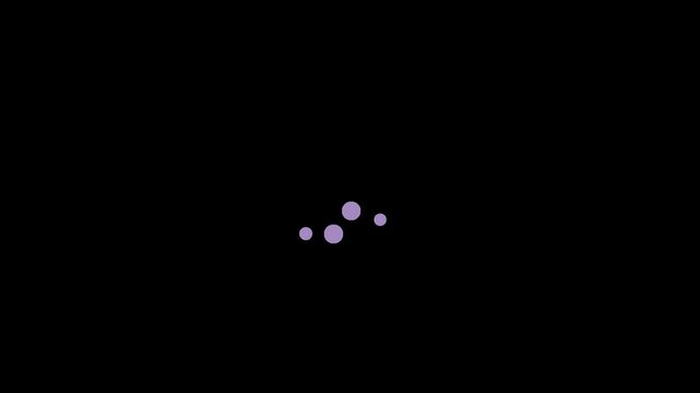 Circle bubles arctic random size with falling white stars on the black screen