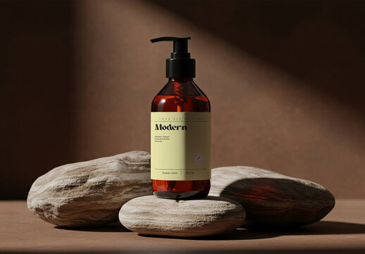Cosmetic Skin Care Bottle Mockup