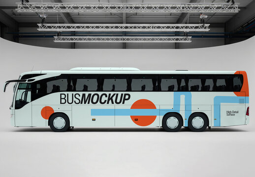 Realistic Bus Mockup PSD