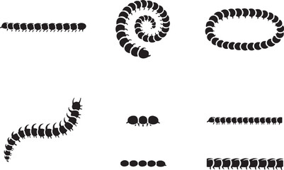 Obraz premium Millipede Bead Chain Ornament Icon Set