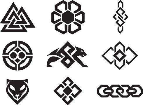 Geometric Tattoo Ornament Icon Set