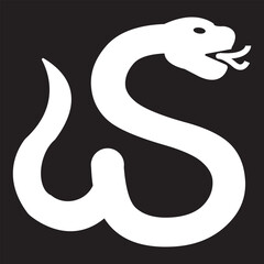 
Mythical snake line logo illustration. Minimal line art snake logo with mythical feel, isolated on black background, suitable for branding, tattoo concepts, and fantasy symbolism.EPS10/AI. 