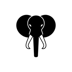 Minimalist Elephant Head Symbol Vector Design