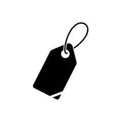Blank Price Tag Icon with String Loop Design