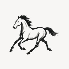Obraz premium Elegant ink horse illustration.