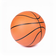 Classic Orange Basketball with Black Stripes - High-Grip Rubber Texture Competition Ball Isolated on White Background