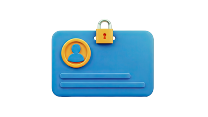 Secure Identity Card with Lock Icon