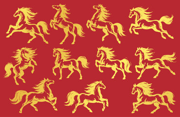 Chinese New Year Year of the Horse Graphic Design for Posters, Cards, and Packaging