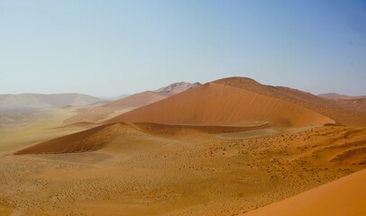 dune 45, sossusvlei dunes, namibia desert, namib-naukluft national park, sossusvlei, namib desert, red sand dune, desert photography, panoramic, namib-naukluft, desolate, vlei, trekking in sand, deser