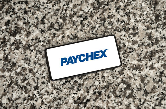 Paychex logo on screen. Link&ouml;ping, &Ouml;sterg&ouml;tland, Sweden. 01-29-2026.