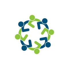 rotating successful people community logo design