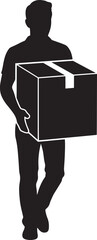 Delivery Man Silhouette Vector Illustration