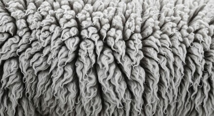 Close-up of Textured White Fibers Creating Unique Patterns and Structures in Fabric