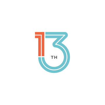 13 Years anniversary celebrations logo design template